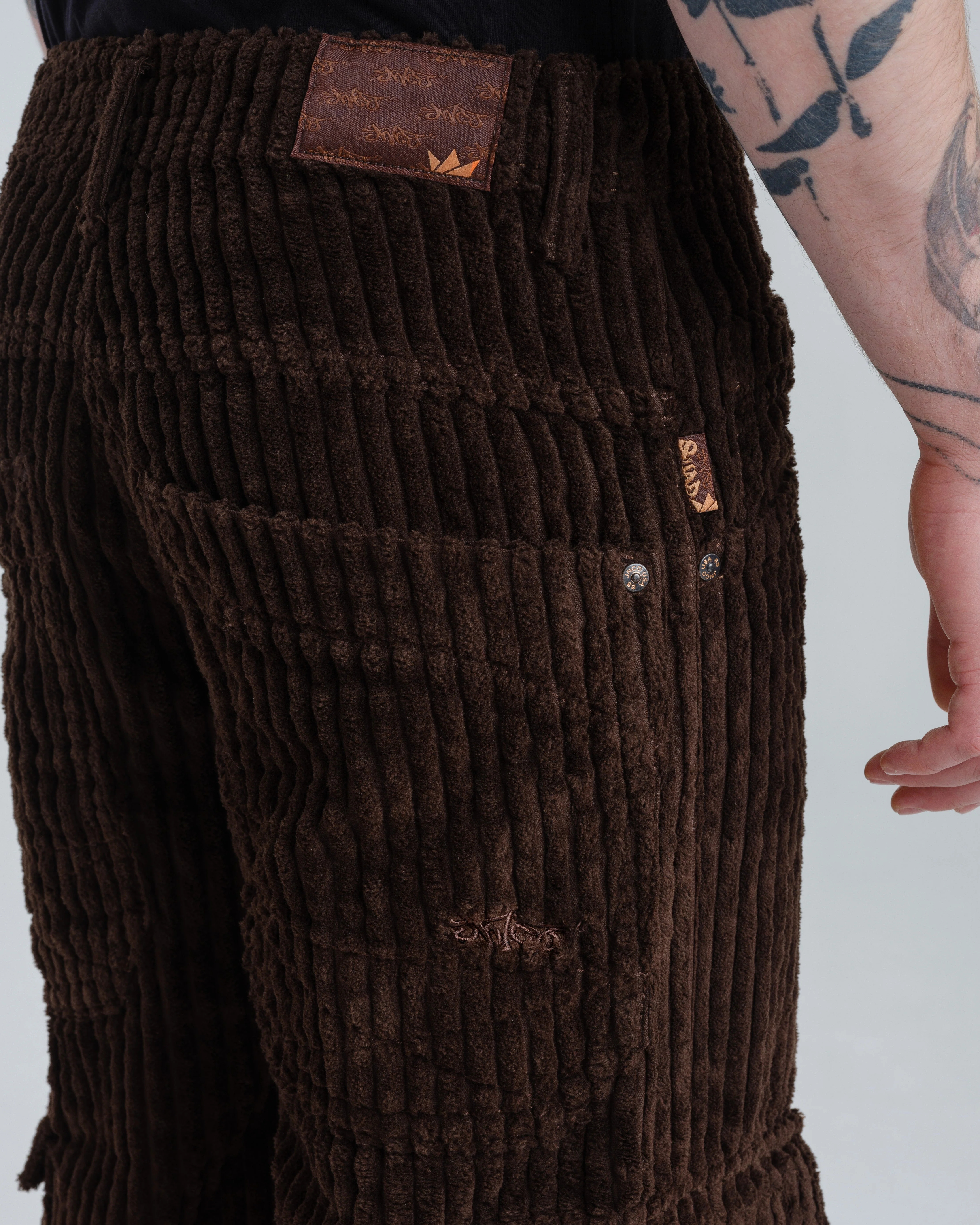 Quad Cargo. 23". 2 Wale Corduroy. Java Brown. - Image 10