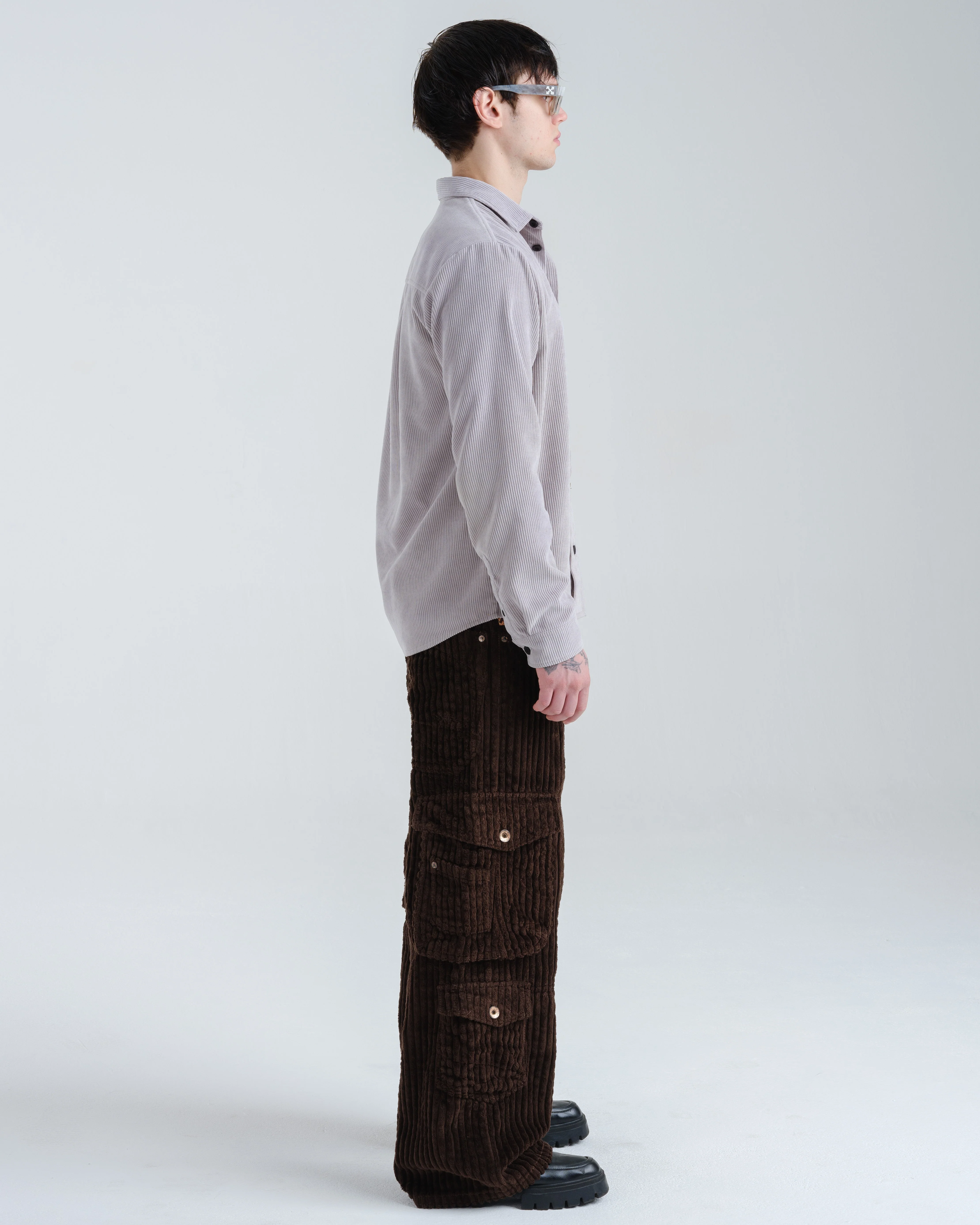 Quad Cargo. 23". 2 Wale Corduroy. Java Brown. - Image 4