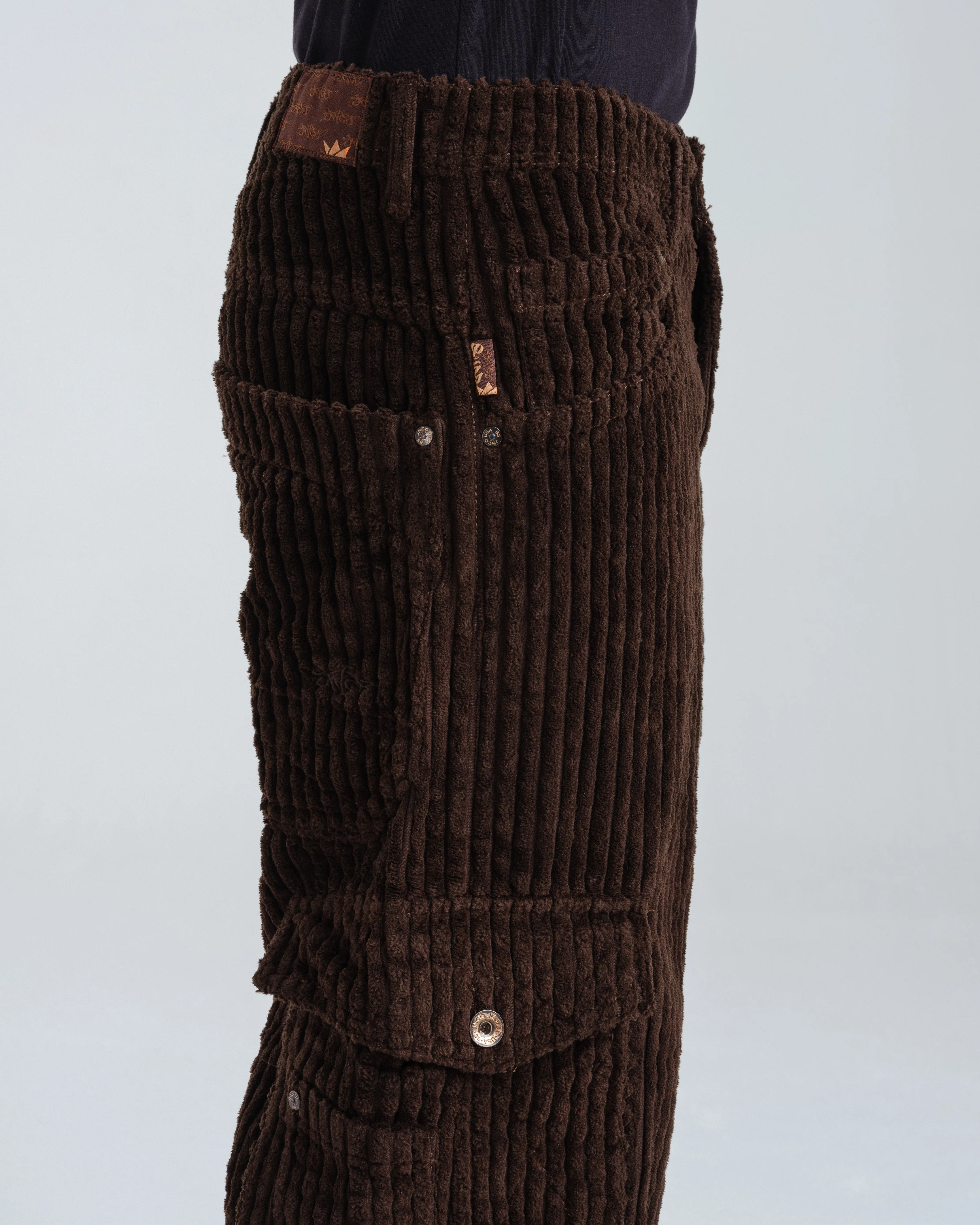 Quad Cargo. 23". 2 Wale Corduroy. Java Brown. - Image 6