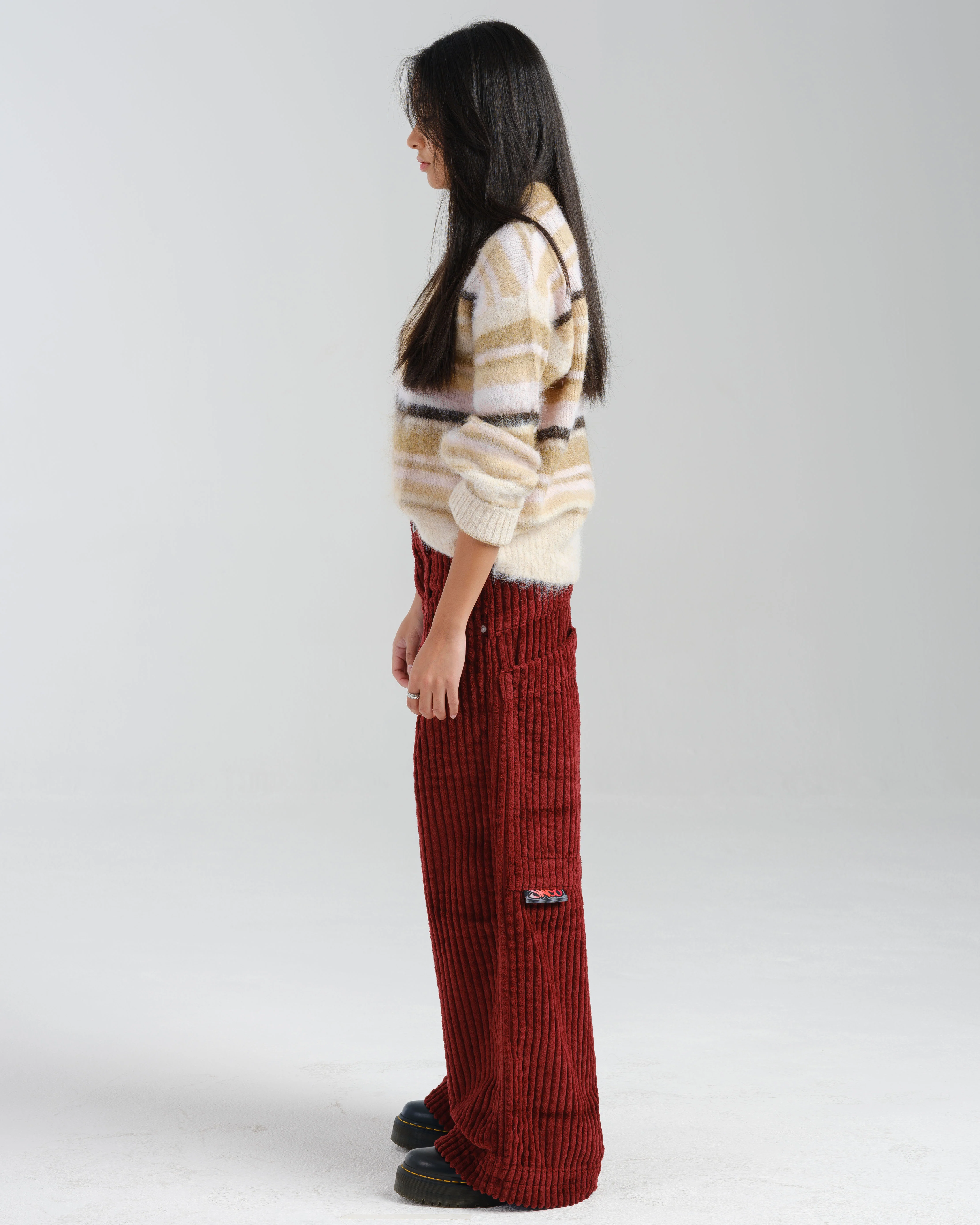 W Rollin. 26". 2 Wale Corduroy. Burgundy. - Image 4