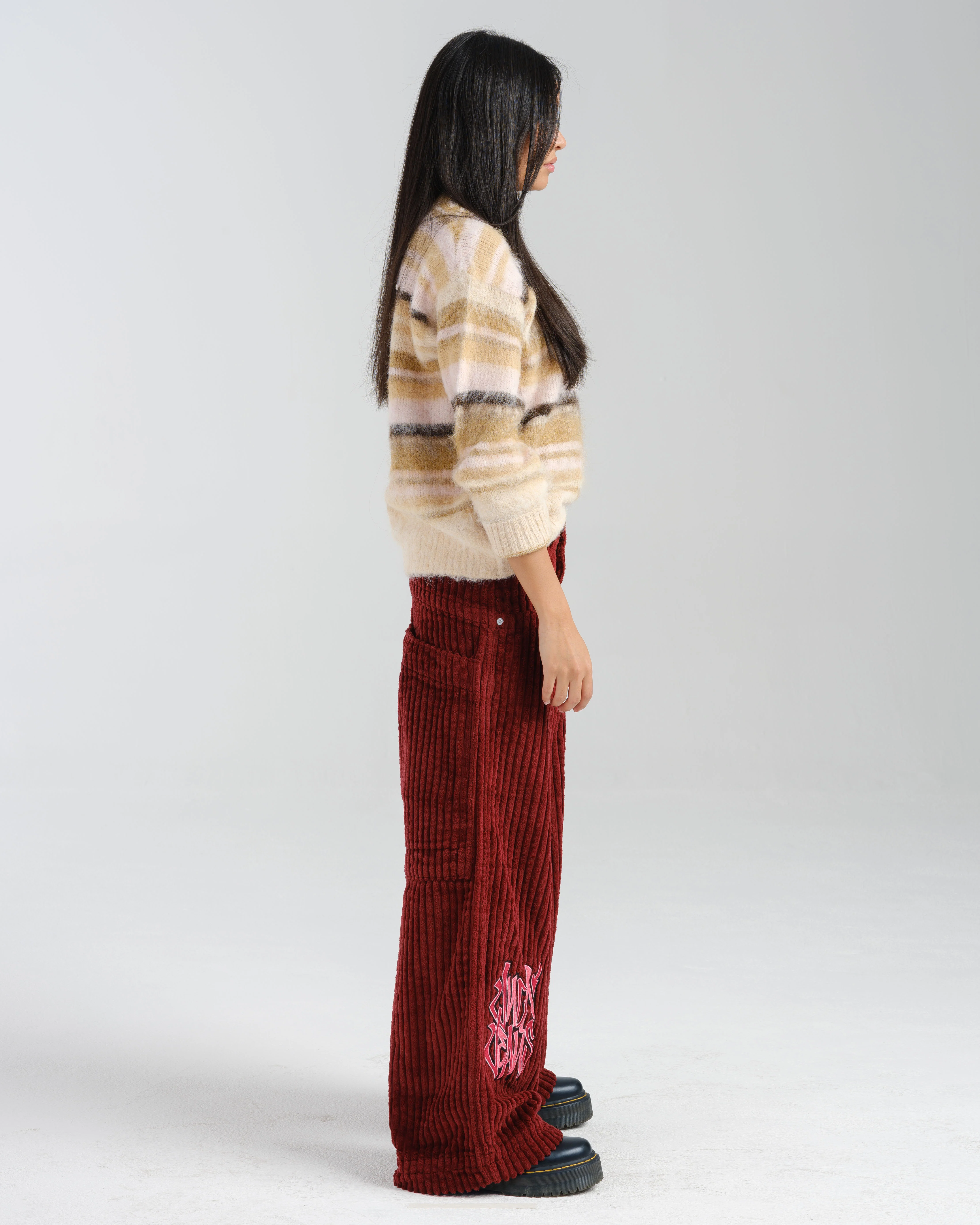 W Rollin. 26". 2 Wale Corduroy. Burgundy. - Image 5