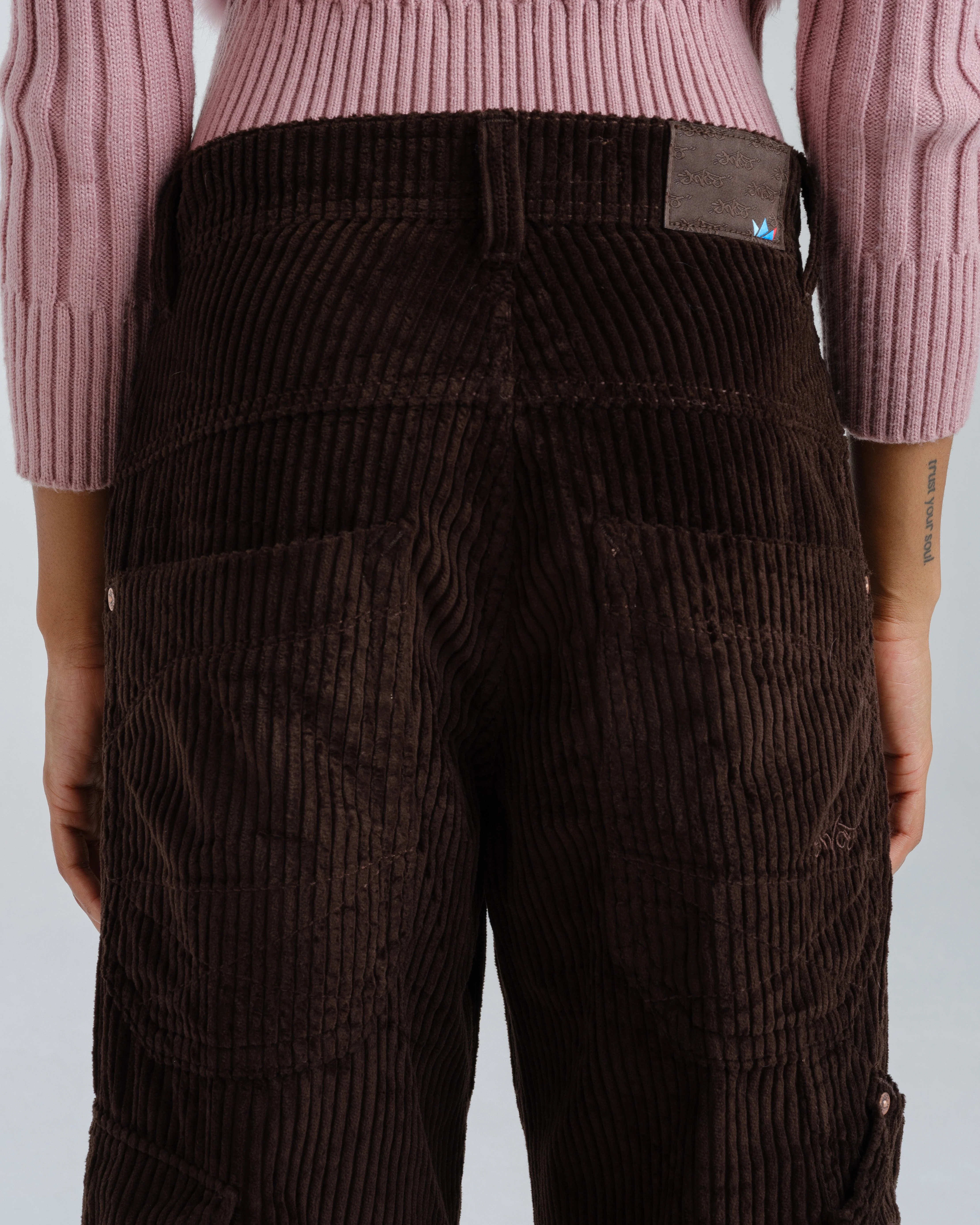 W Torque Cargo Carpenter. 23". 4 Wale Corduroy. Java Brown. - Image 8